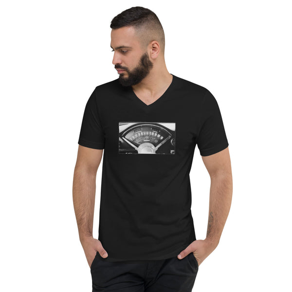 Tri-5 Vintage Speedometer - Unisex Short Sleeve V-Neck T-Shirt