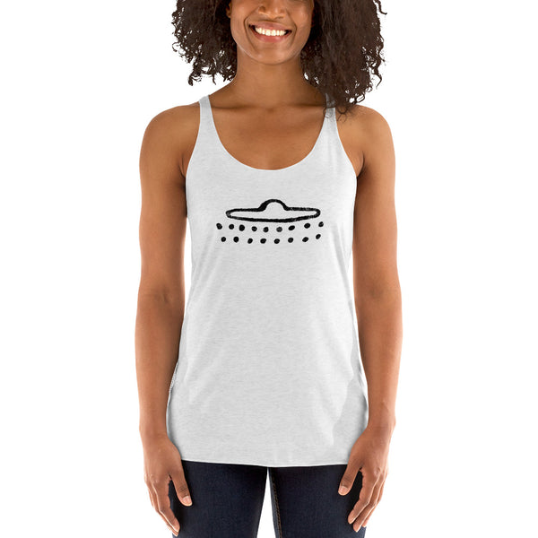 UFO Cave Drawing - Women's Racerback Tank